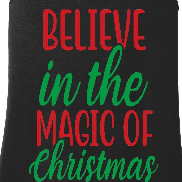 Believe In The Magic Of Christmas Pajama Cool Xmas Holiday Ladies Essential Tank