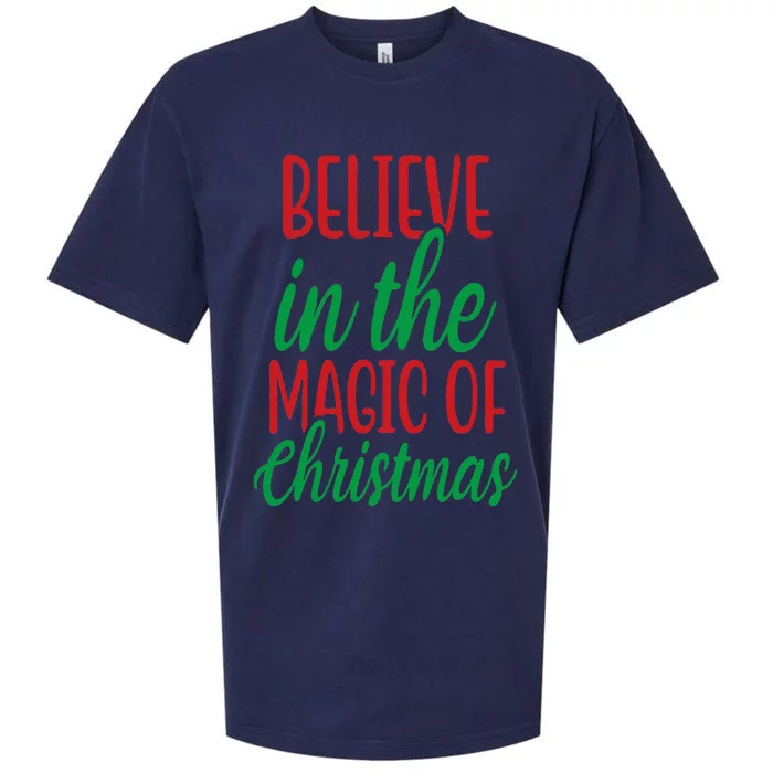 Believe In The Magic Of Christmas Pajama Cool Xmas Holiday Sueded Cloud Jersey T-Shirt