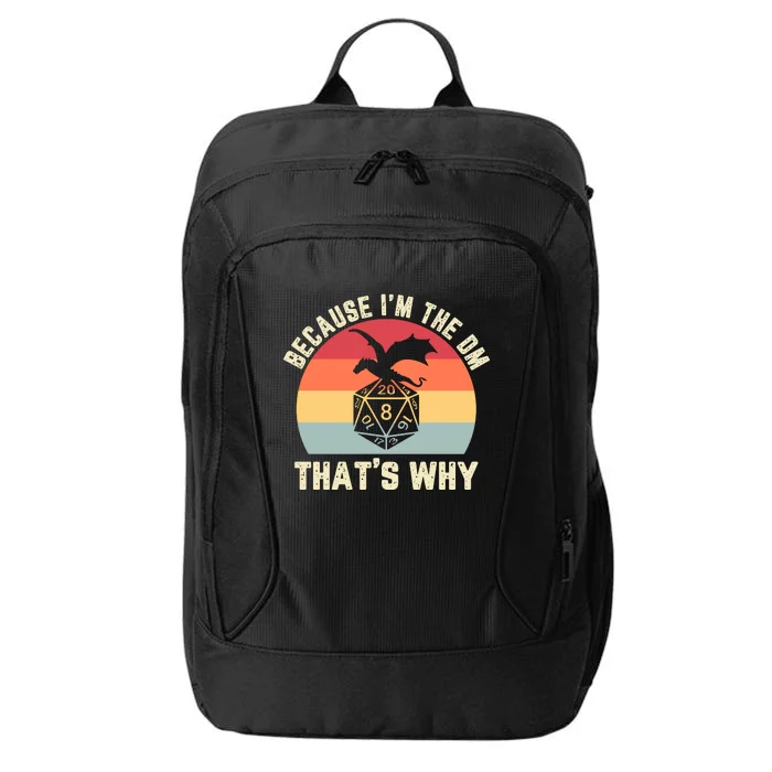 Because Im The DM Thats Why Gift Retro RPG Dice Dragon City Backpack