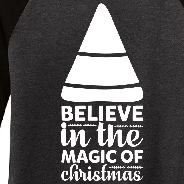 Believe In The Magic Of Christmas Women's Tri-Blend 3/4-Sleeve Raglan Shirt