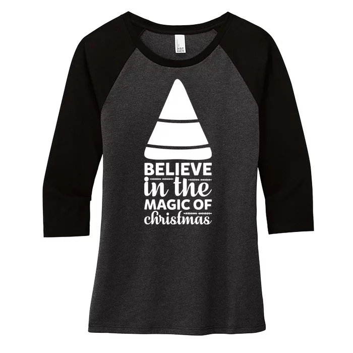 Believe In The Magic Of Christmas Women's Tri-Blend 3/4-Sleeve Raglan Shirt