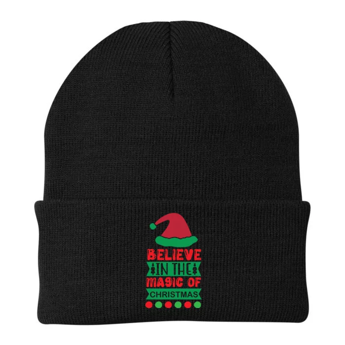 Believe In The Magic Of Christmas Knit Cap Winter Beanie