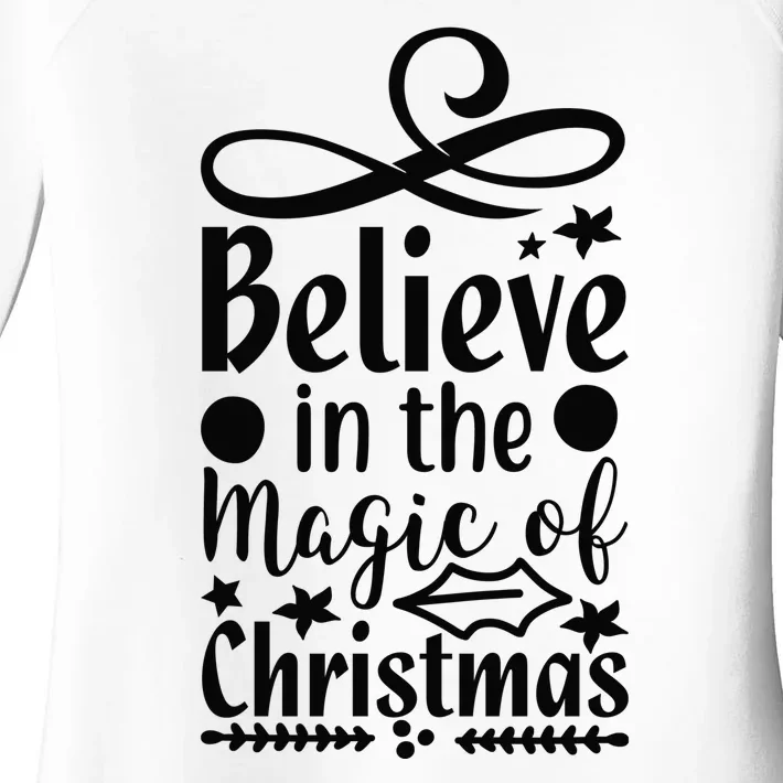 Believe In The Magic Of Christmas Women's Perfect Tri Tunic Long Sleeve Shirt