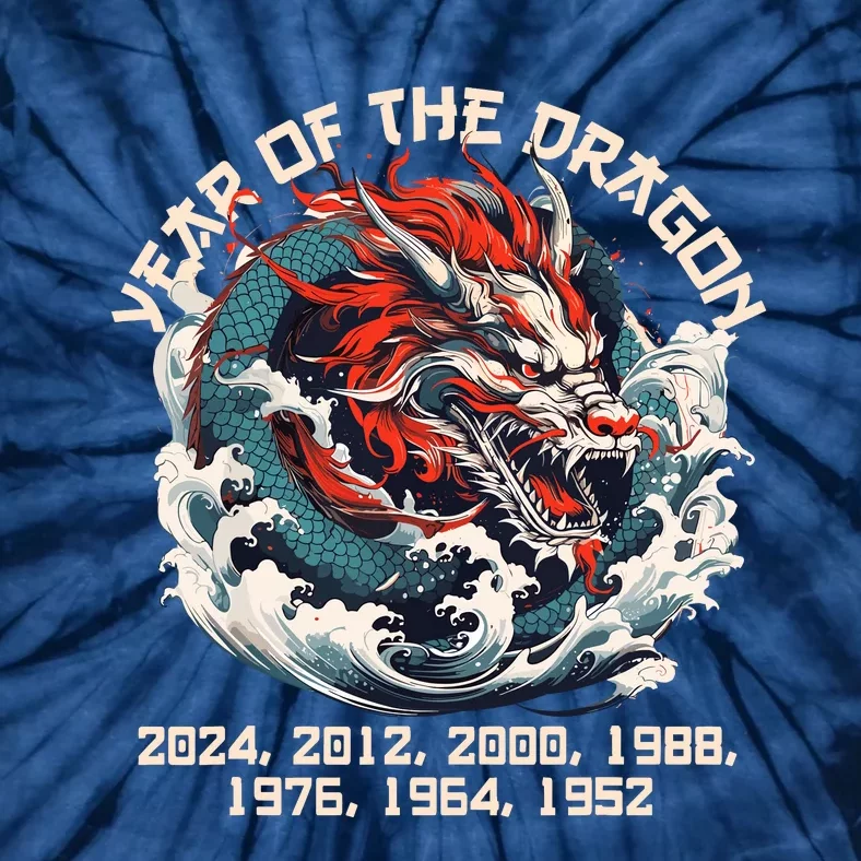 Born In The Lunar Year Of Dragon Wood Dragon 2024 Chinese Tie-Dye T-Shirt