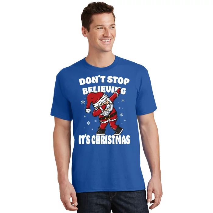 Believe In The Magic Of Christmas Dabbing Santa Claus Great Gift T-Shirt