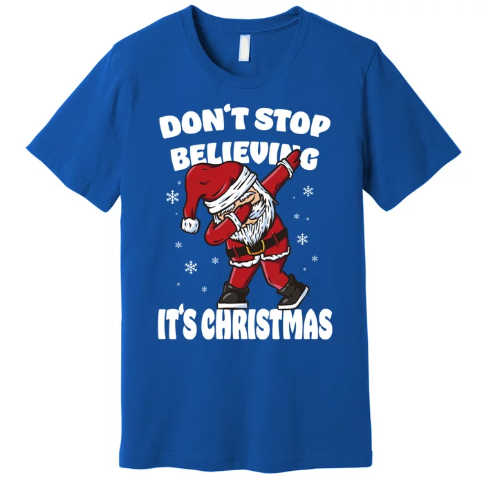 Believe In The Magic Of Christmas Dabbing Santa Claus Great Gift Premium T-Shirt