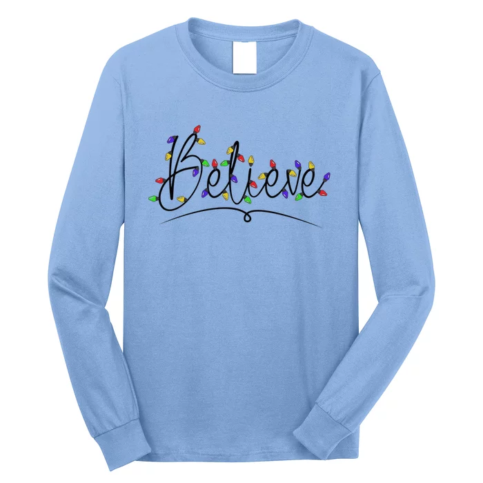 Believe In The Magic Of Christmas Festive Graphic Gift Long Sleeve Shirt