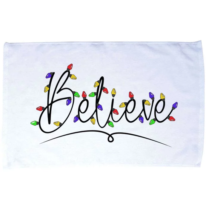 Believe In The Magic Of Christmas Festive Graphic Gift Microfiber Hand Towel