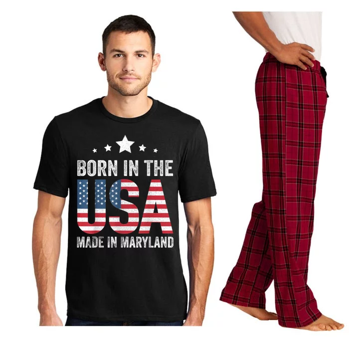 Born In The Usa Made And Raised In Maryland Pajama Set