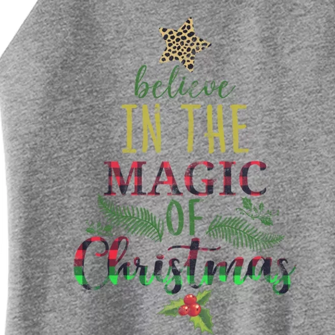 Believe In The Magic Of Christmas Funny Gift Women’s Perfect Tri Rocker Tank