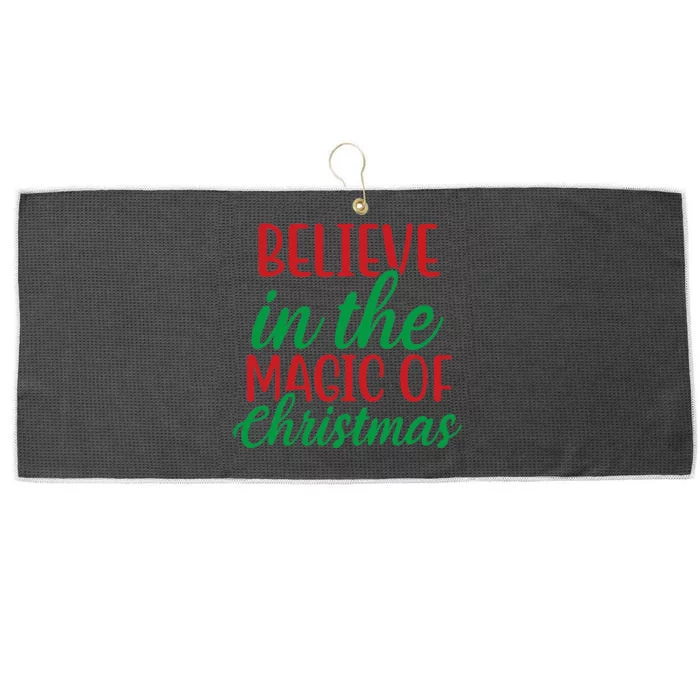 Believe In The Magic Of Christmas Pajama Large Microfiber Waffle Golf Towel