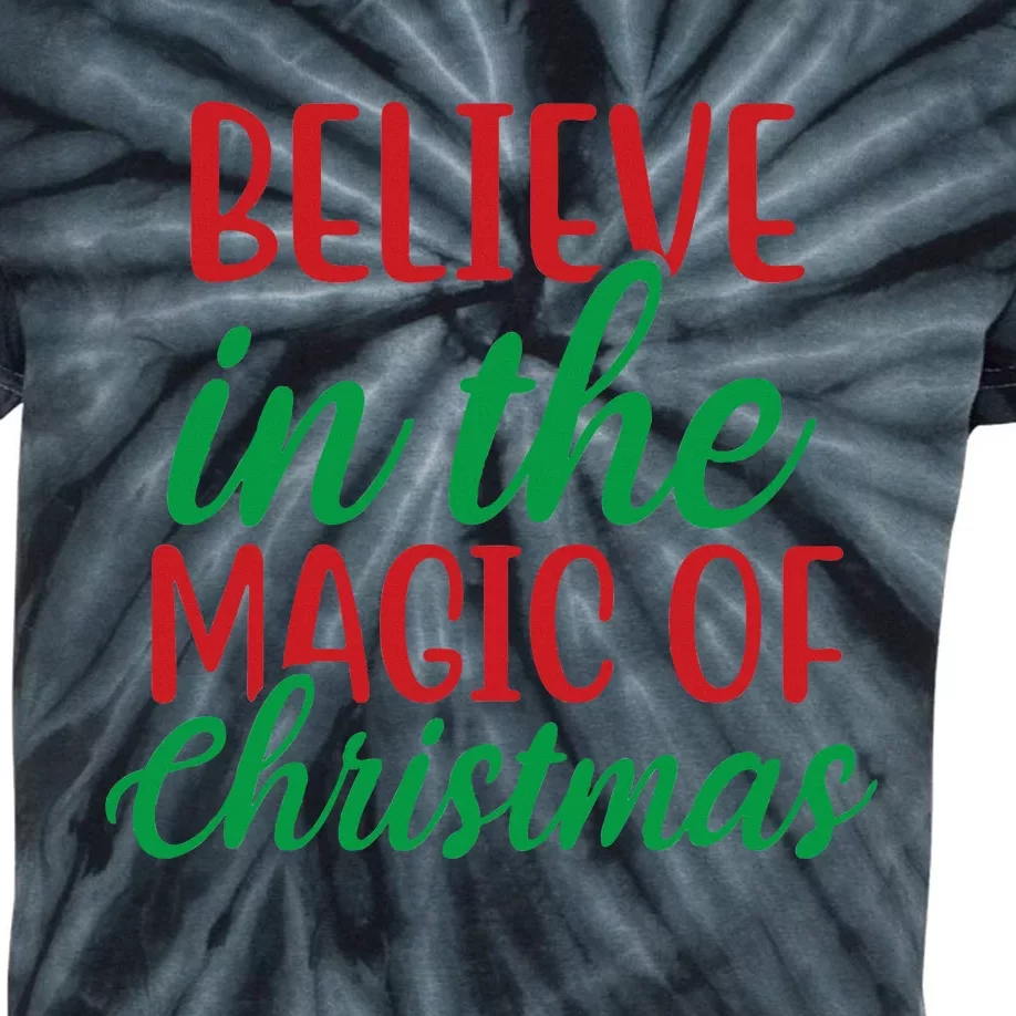 Believe In The Magic Of Christmas Pajama Kids Tie-Dye T-Shirt