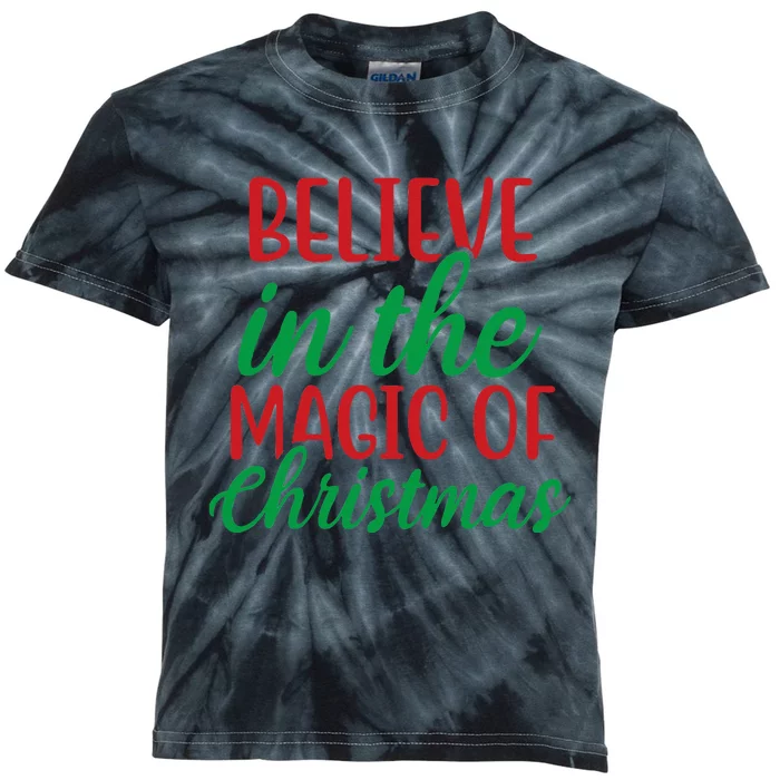 Believe In The Magic Of Christmas Pajama Kids Tie-Dye T-Shirt