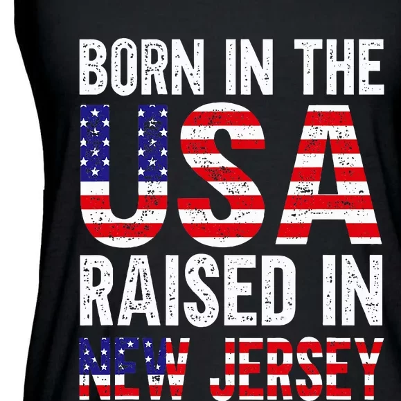 Born In The Usa Raised In New Jersey Ladies Essential Flowy Tank