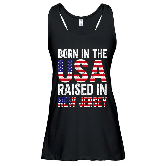 Born In The Usa Raised In New Jersey Ladies Essential Flowy Tank