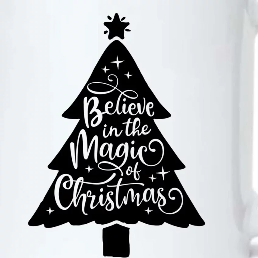 Believe In The Magic Of Christmas Rustic Holiday Family Gift Black Color Changing Mug