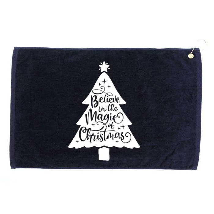 Believe In The Magic Of Christmas Rustic Holiday Family Gift Grommeted Golf Towel