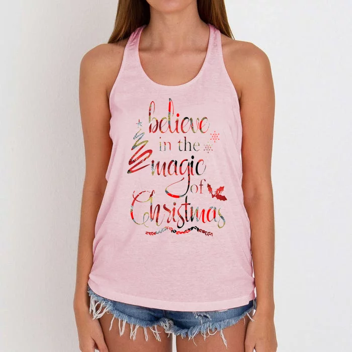 Believe In The Magic Of Christmas Gift Women's Knotted Racerback Tank