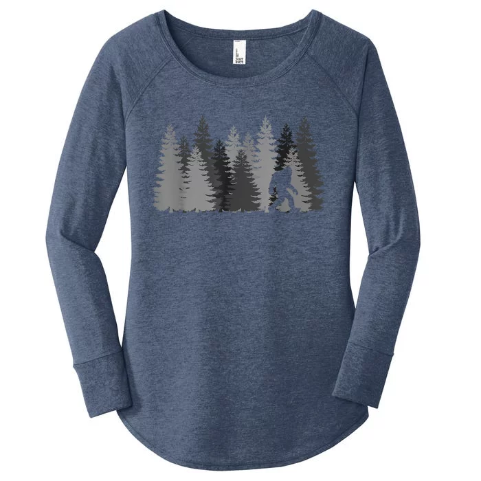 Bigfoot In The Forest Sasquatch Yeti Women's Perfect Tri Tunic Long Sleeve Shirt