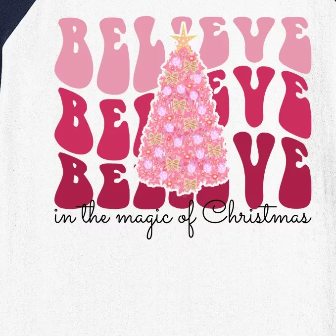 Believe Im The Magic Of Christmas Retro Holiday Baseball Sleeve Shirt