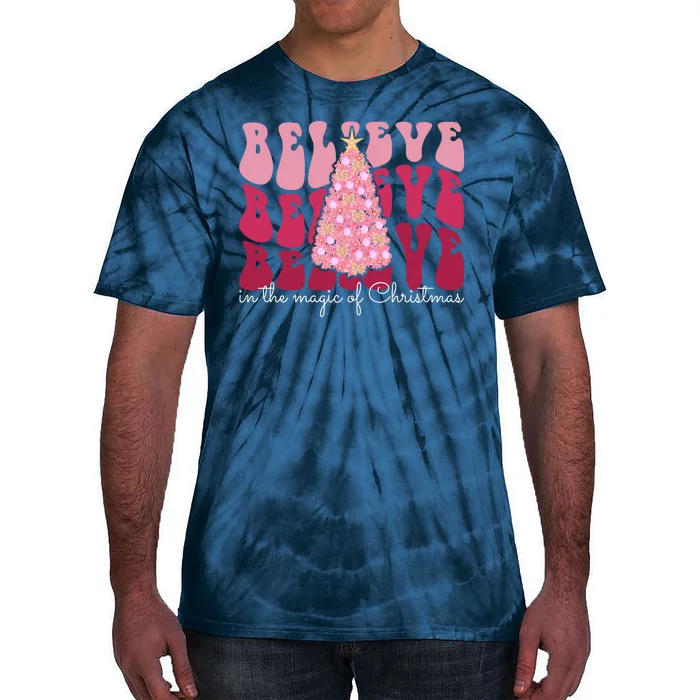 Believe Im The Magic Of Christmas Retro Holiday Tie-Dye T-Shirt