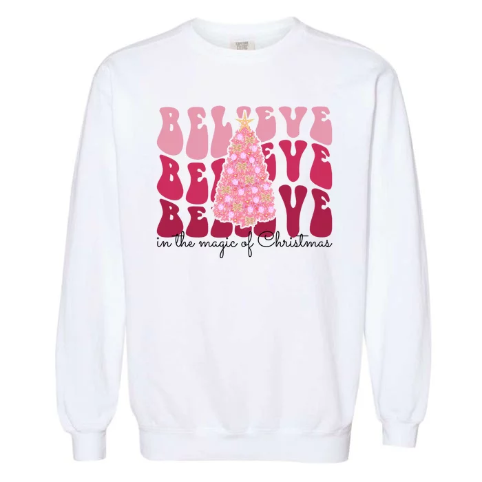 Believe Im The Magic Of Christmas Retro Holiday Garment-Dyed Sweatshirt