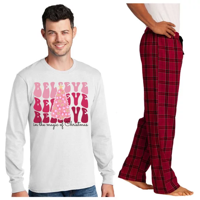 Believe Im The Magic Of Christmas Retro Holiday Long Sleeve Pajama Set