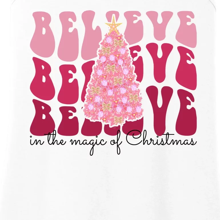 Believe Im The Magic Of Christmas Retro Holiday Ladies Essential Tank