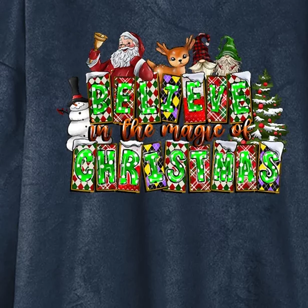 Believe In The Magic Of Christmas Miracle Christmas Tees Gift Hooded Wearable Blanket