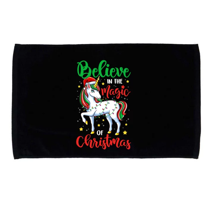 Believe In The Magic Of Christmas Unicorn Xmas Girl Meaningful Gift Microfiber Hand Towel