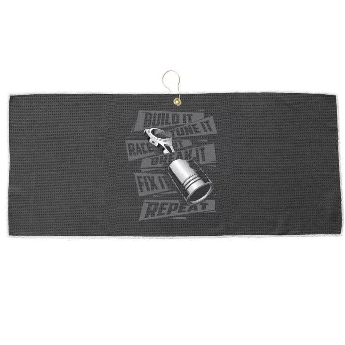 Build It Tune It Race It Break It Race Car Enthusiast Large Microfiber Waffle Golf Towel