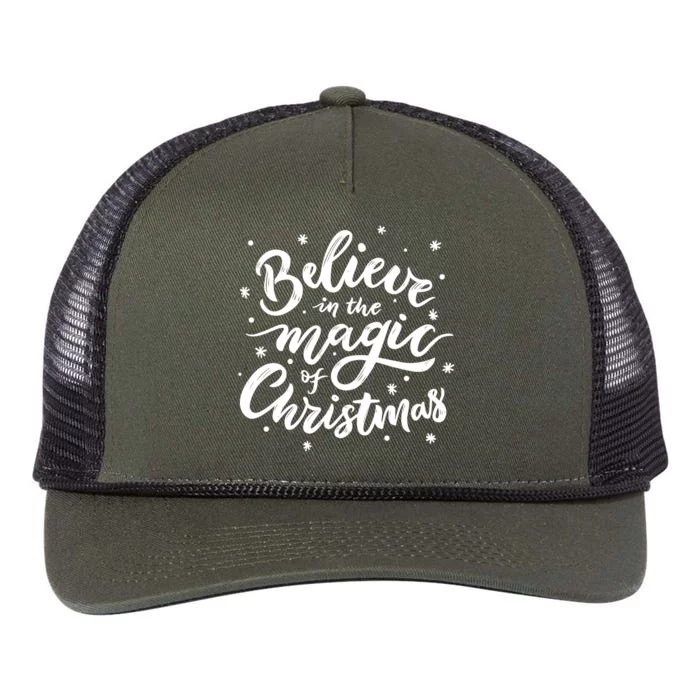 Believe In The Magic Of Christmas Retro Rope Trucker Hat Cap