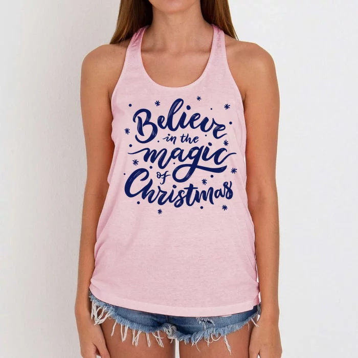 Believe In The Magic Of Christmas Women's Knotted Racerback Tank