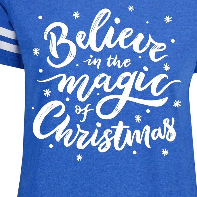 Believe In The Magic Of Christmas Enza Ladies Jersey Football T-Shirt