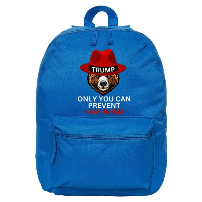 Bear In Trump Hat. Only You Can Prevent Communism. 16 in Basic Backpack