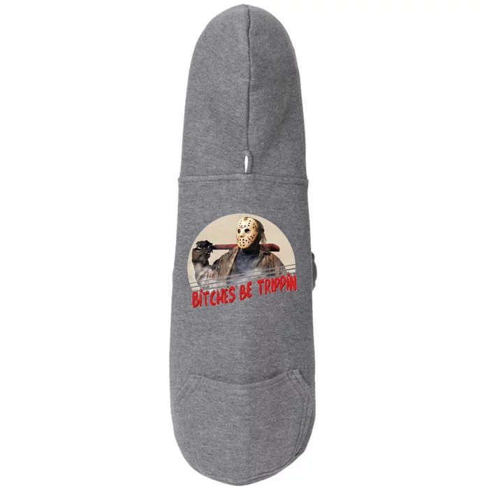 Bitches Be Trippin Horror Movie Fan Doggie 3-End Fleece Hoodie