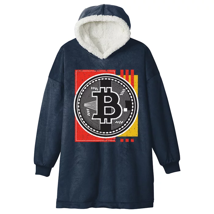 Bitcoin Abstract Hooded Wearable Blanket