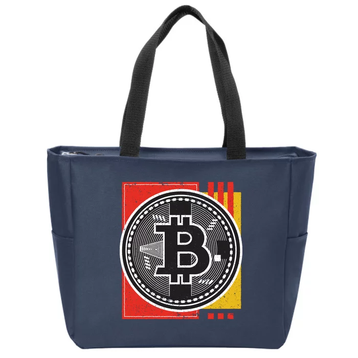 Bitcoin Abstract Zip Tote Bag