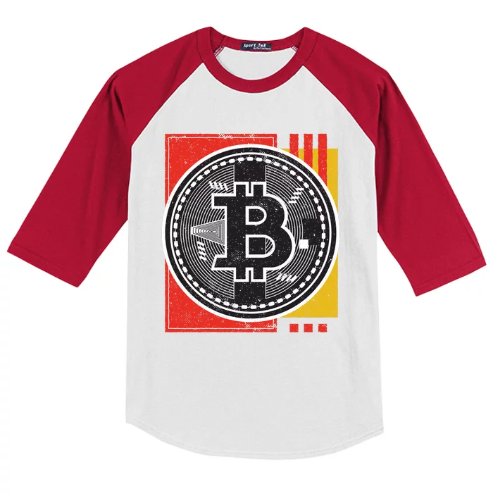 Bitcoin Abstract Kids Colorblock Raglan Jersey