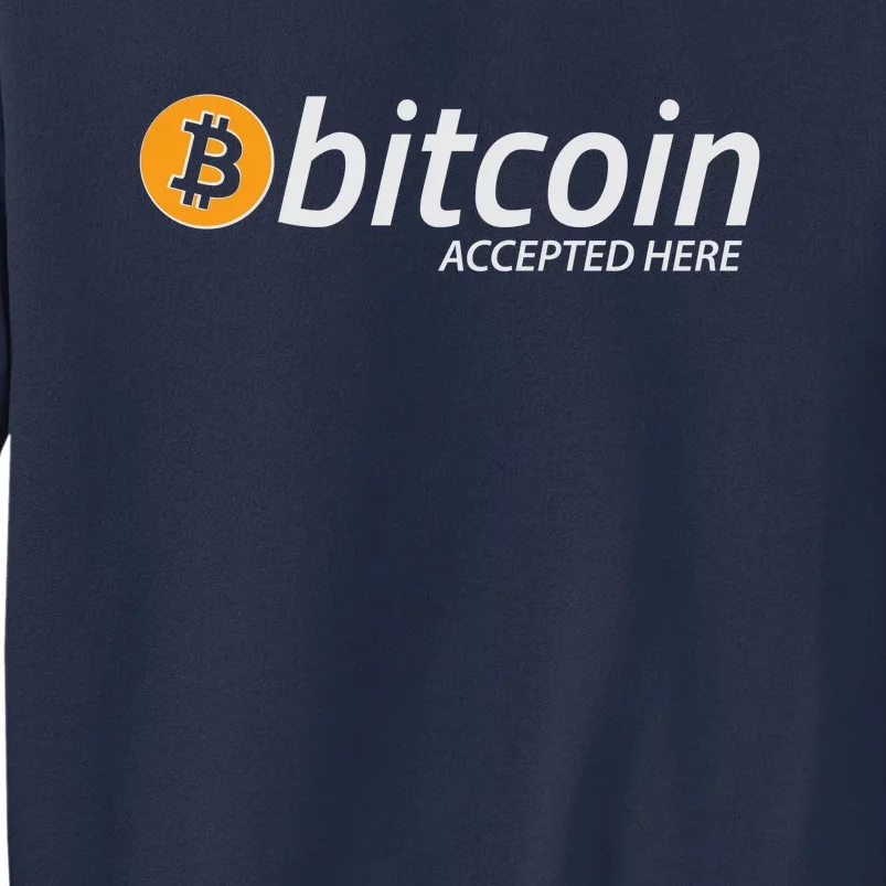 Bitcoin Accepted Here Cryptocurrency Logo Sweatshirt