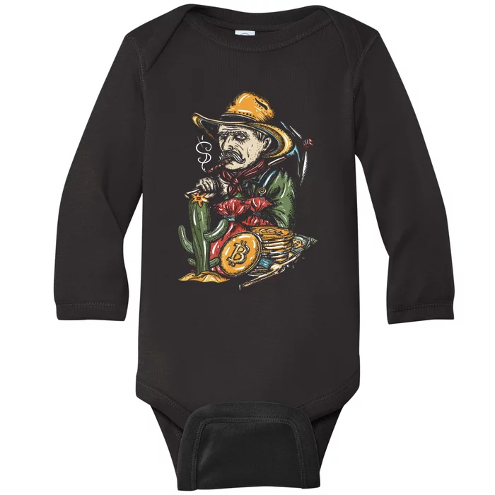 Bitcoin Bob Baby Long Sleeve Bodysuit