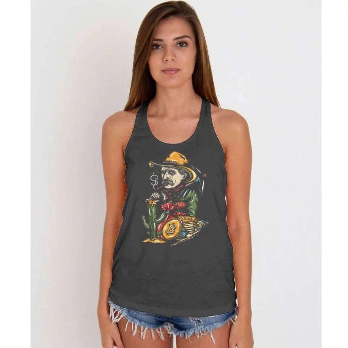 Bitcoin Bob Women's Knotted Racerback Tank