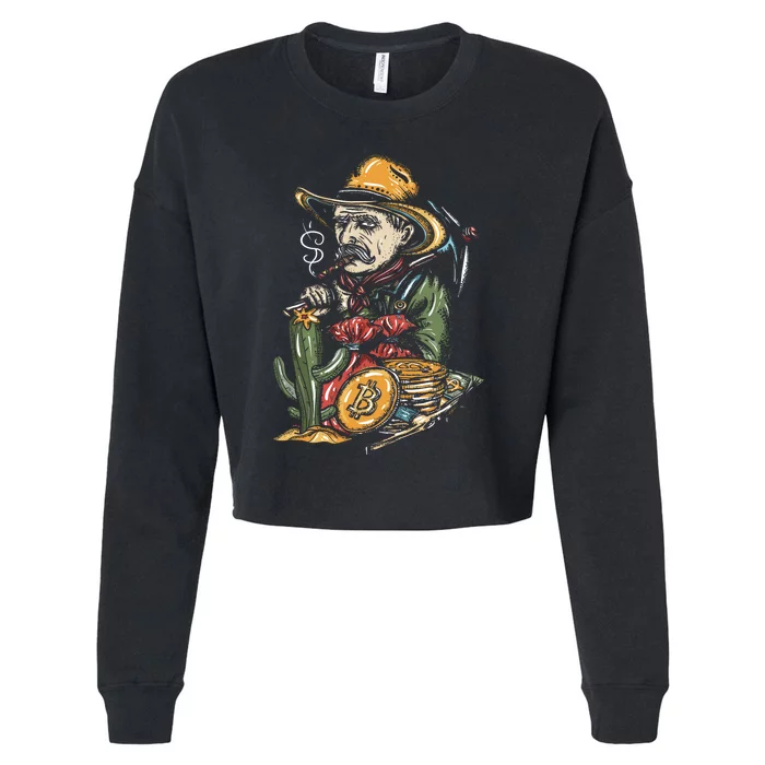 Bitcoin Bob Cropped Pullover Crew