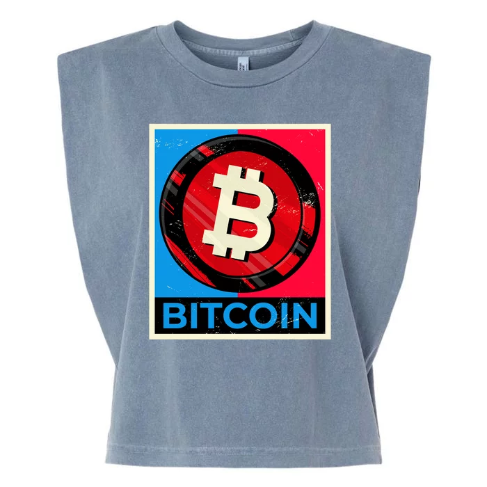 Bitcoin BTC Logo Crypto Currency Moon Hodl Garment-Dyed Women's Muscle Tee