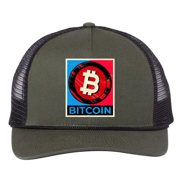 Bitcoin BTC Logo Crypto Currency Moon Hodl Retro Rope Trucker Hat Cap