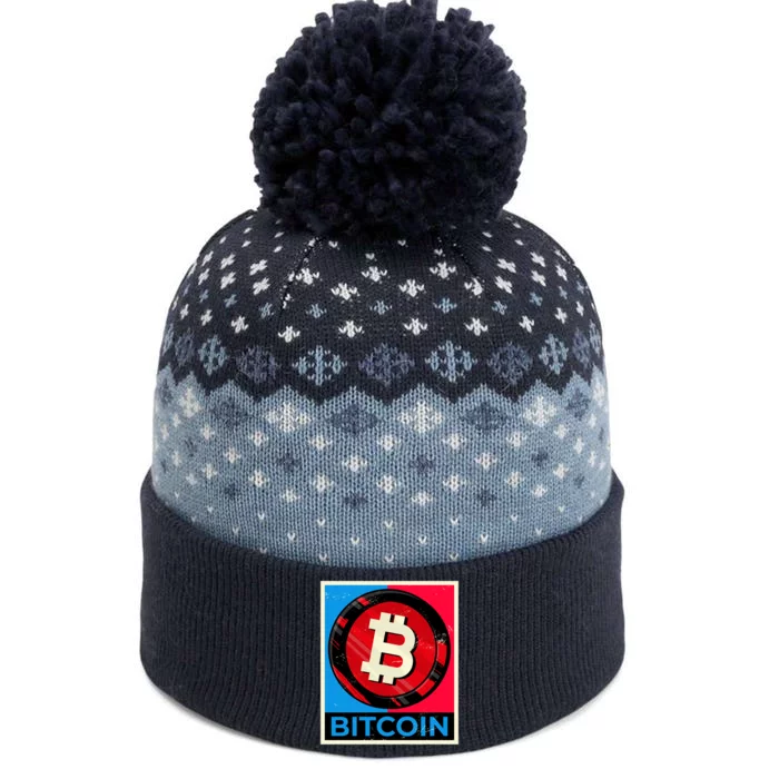 Bitcoin BTC Logo Crypto Currency Moon Hodl The Baniff Cuffed Pom Beanie