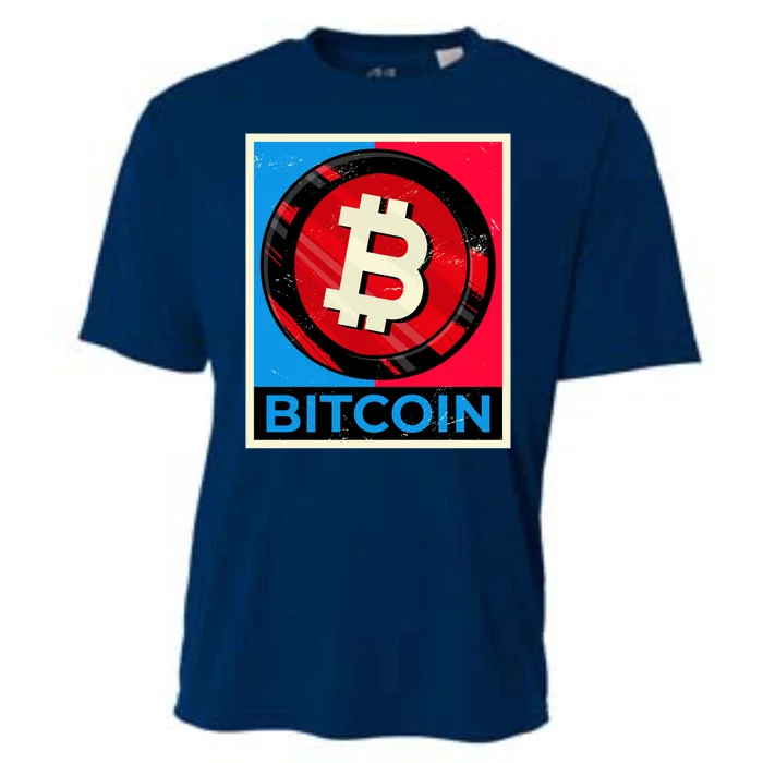 Bitcoin BTC Logo Crypto Currency Moon Hodl Cooling Performance Crew T-Shirt