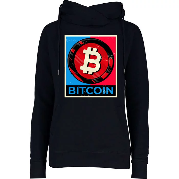 Bitcoin BTC Logo Crypto Currency Moon Hodl Womens Funnel Neck Pullover Hood