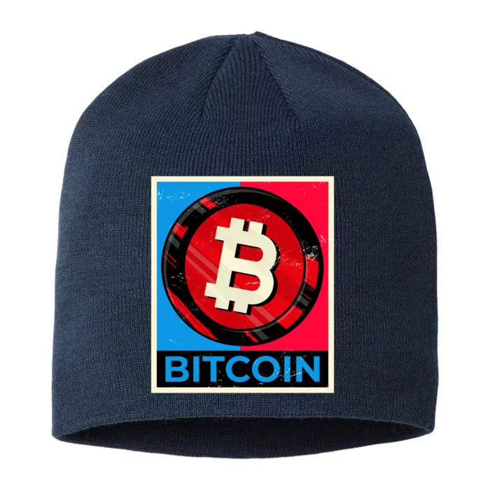 Bitcoin BTC Logo Crypto Currency Moon Hodl 8 1/2in Sustainable Knit Beanie