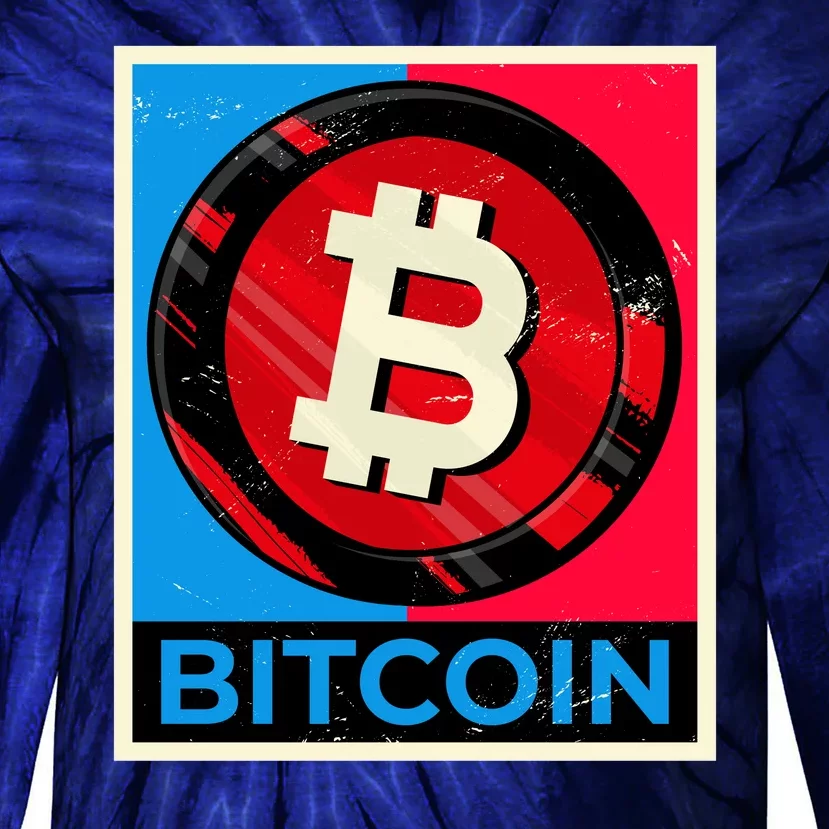 Bitcoin BTC Logo Crypto Currency Moon Hodl Tie-Dye Long Sleeve Shirt